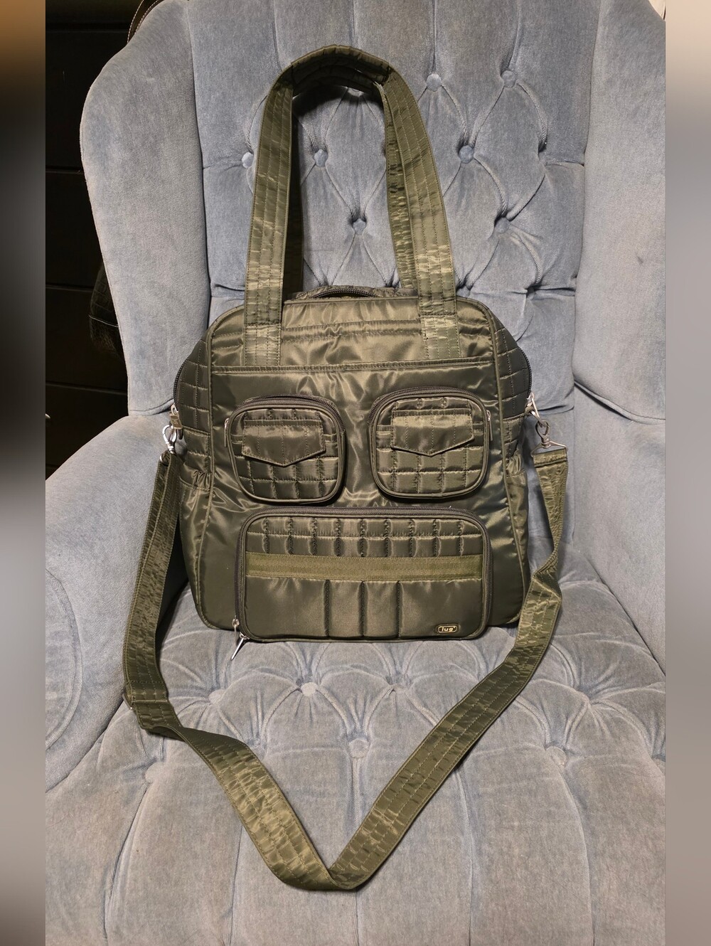 🌿 Lug Puddle Jumper LE Convertible Tote Bag – Olive Green 🌿